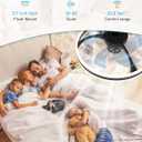 JOFIOS Ceiling Fans with Lights,19.7" Flush Mount Ceiling Fan with Light and Remote,Reversible,3 CCT,6 speeds,Dimmable,Noiseless,Low Profile Black Ceiling Fan for Bedroom, Kitchen,Living Room