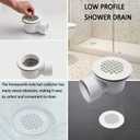 Low Profile Shower Drain, 1.5 Side Outlet Drain Assembly,Perforated Strainer, for 1.5" or 2" Shower Drain, Replacement Base PVC Side Outlet Drain
