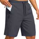 G Gradual Men's Hiking Shorts 7"/9" Lightweight Athletic Shorts for Men Quick Dry Stretch Casual Shorts with 3 Zipper Pockets (9XL, Black)