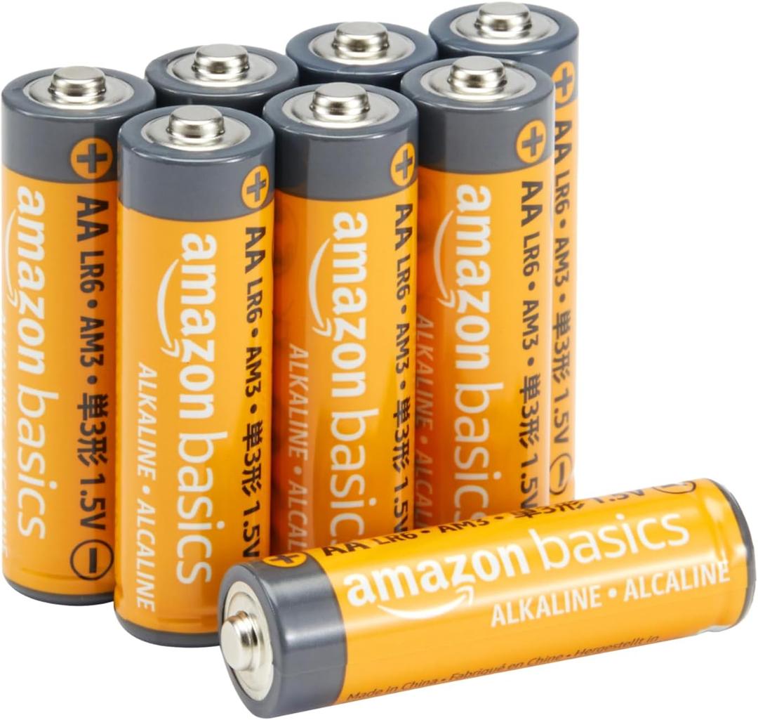 8-Pack AA Alkaline High-Performance Batteries, 1.5 Volt, 10-Year Shelf Life, Long-lasting Power