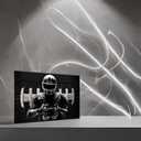 TAOMI Rugby Player Minimalist Greyscale Sport Fan Boys Bedroom Wall Art Canvas Prints Gym Game Room American Football Black Modern Artwork Home Living Room Decor Frame 16x20inch