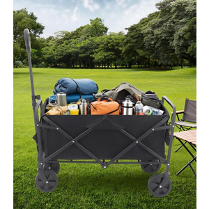 Collapsible Garden carts with Adjustable Handle,Portable Wagon Carts with Cup Holders,Lightweight Utility Beach Cart for Beach,Camping,Sports,Shopping