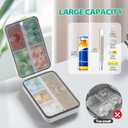 Weekly Pill Organizer, Extra Large Pill Box with Labels and Storage Bag, 8 GRIDS Medicine Pill Organizer, Moisture-Proof Airtight Travel Pill Case for Vitamin, Medicine, Supplement Organizer, White