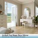 Frameless Bathroom Mirror, 24"x36" Arched Bathroom Vanity Mirrors for Beveled Edge, Arched Wall Mirror, Decorative Arch Mirrors for Bedroom, Entryway, Living Room