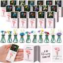 Graduation Bulk Gifts for Women Positive Mini Bud Vases with Flower End of School Year Student Gifts Office Desk Decor Mini Box Breathing Thank You Favors for Coworker Staff Nurse(Dark Green,12 Sets)