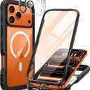 seacosmo for iPhone 17 Pro Case, Full Body Bumper with Built-in 9H Tempered Glass Screen and Camera Lens Protector, Compatible with MagSafe, Shockproof 17 Pro Phone Case, 6.3", Black