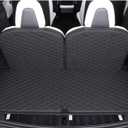 Car Trunk Mat for Tesla Model X 6/7 Seater 2016-2021(2022-Current DO NOT FIT) Full Coverage Trunk Cargo Mat All Weather Rear Cargo Liner Heavy Duty (Black with Black Stitching