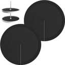 Lazy Susan Shelf Liner,Lazy Susan Liners for Kitchen Cabinet,Heat-Resistant, Non-Slip, and Easy-to-Clean Silicone Mats 2PCS (Black, 28inch)