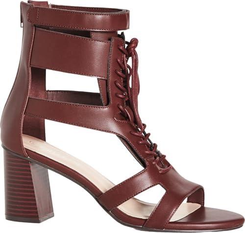 City Chic Women's Wide Fit Attitude Lace Up Block Heel Sandal, Size 43