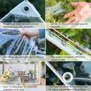 Clear Tarps Heavy Duty PVC, Transparent Tarp Durable Waterproof Dustproof Windproof, Tarpaulin with Grommets & Ropes for Greenhouse, Patio, Garden, Pavilion, Chicken, Porch, Outdoor (3.3' x 8.2')