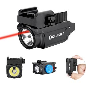 OLIGHT Baldr RL Mini 600 Lumens Compact Rail Mounted Weaponlight with Red Beam and White LED Combo, Magnetic USB Rechargeable Tactical Flashlight with 1913 or GL Rail, Built-in Battery (Black)