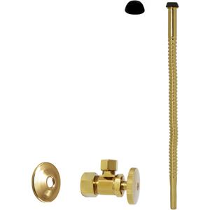 Westbrass Corrugated Supply Kit with Round Handle, 5/8" OD x 3/8" OD x 12", Polished Brass, D105K12-01