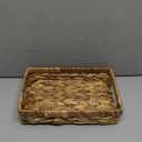 Grass Weaving Tray, Grass Storage Bins for Fruit or Tea,Arts and Crafts. (1) (Tray-A-S) (14.2" x 9.4" x 2")