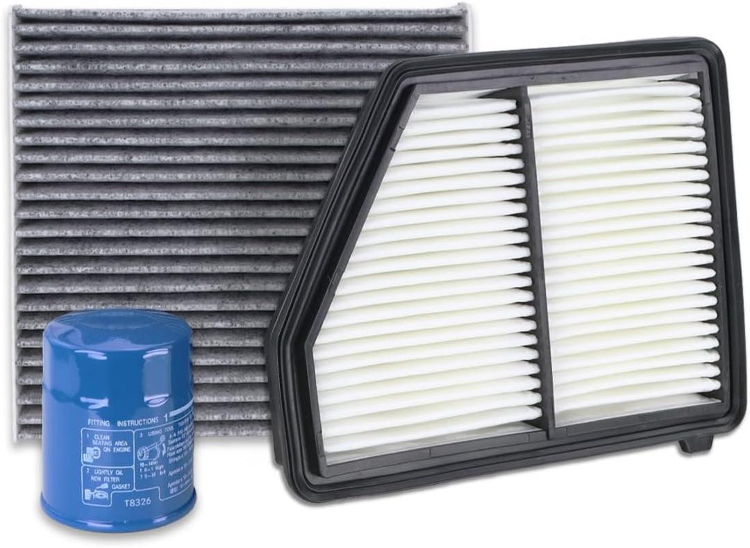 17220-5BA-A00 Engine Air Filter & 15400-PLM-A02 Oil Filter & 80292-TF0-G01 Cabin Air Filter Fit for 2016-2025 Honda Civic 2.0L Gas 2023-2025 HR-V 2.0L Gas