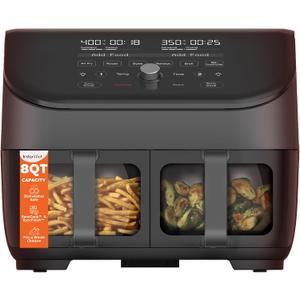 Instant Pot Vortex Plus XL 8QT ClearCook Air Fryer, Clear Windows, Custom Programming, 8-in-1 Functions that Crisps, Broils, Roasts, Dehydrates, Bakes, Reheats, from the Makers of Instant Pot, Black