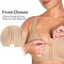 HSIA Posture Bras for Women - Front Closure Bra for Women No Underwire Back Support Plus Size Full Coverage Bra (M)