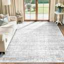 6x9 Area Rugs Washable Rug, Abstract Living Room Rug Large Neutral Modern Area Rug Soft Non Slip Low Pile Stain Resistant Indoor Carpet for Bedroom Nursery Kids Dining Room Office(Grey, 6'x9')