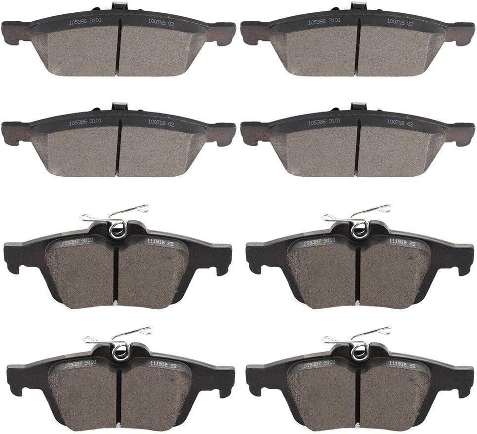 cciyu D1668 D1095 Front Rear Ceramic Brake Pads Kits 8pcs fit For 2013-2016 For Ford Escape 2013-2018 For Ford Focus 2014-2019 For Ford Transit Connect