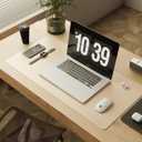 RENMTURE Double-Sided Two-Tone Faux Leather Desk mat Desktop Organization and Accessories Home and Office Large Mouse pad Game and Work (Beige/Brown, 36"x17")