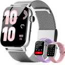 Smart Watches for Women, 1.83" HD Fitness Tracker (Answer/Make Calls), 120+ Sport Modes with Heart Rate/Sleep Monitor, IP68 Waterproof, Fitness Watch for iOS Android (Silvery)