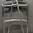 Drive Medical 10210-1 2-Button Folding Walker with Wheels, Rolling Walker, Front Wheel Walker, Lightweight Walkers for Seniors and Adults Weighing Up To 350 Pounds, Adjustable Height, Silver