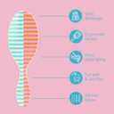 Wet Brush Original Detangler Hair Brush, Flexible Bristles Detangle All Hair Types, Works on Wet or Dry Strands, Ergonomic Handle, Reduces Breakage, Limited Edition, Retro Sport Cream All-Star Stripe
