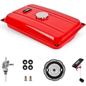 5 Gallon Generator Gas Fuel Tank with Filter Gauge Cap Universal Fit Compatible with EC2500 (5 Gallon, Red)