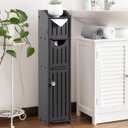 AOJEZOR Bathroom Storage Cabinet: Toilet Paper Cabinet Fit for Mega Roll,Matte Black (29.9''H)