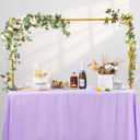 Over The Table Rod Stand with Clamps, Adjustable 29''-42'' Height 46"-98" Length Table Arch Hanging Rod for Wedding Birthday Party Halloween Christmas Decoration (Gold)