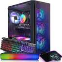 STGAubron Gaming PC Desktop Computer, Intel Core I7 up to 3.9 GHz, Radeon RX 580 8G, 16G RAM, 512G SSD, WiFi, Bluetooth 5.0, RGB Fan x6, RGB BT Sound Bar, Windows 10 Home