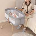 Bedside Crib, Quick Fold, Travel-Friendly, Breathable Mesh, Adjustable AngleGrey