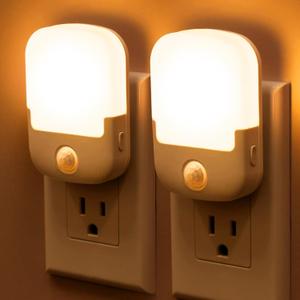 Briignite Amber Yellow Motion Sensor Night Light, Night Light, Dusk to Dawn Night Light 2Pack, Dimmable Led Night Light, Night Light for Kids, 1W Night Lights Plug into Wall for Bedroom, Bathroom