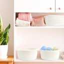 3 x Small Woven Baskets with Handle, Set of 3 Cotton Rope White Baskets for Organizing, Cute Mini Tiny Decorative Boho Round Storage Basket Bathroom Organizer Bin, Empty Gift Basket for Birthday Nursery