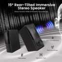kstime Computer Speakers with Bluetooth 5.4, 14W Bass Reflex Stereo PC Speakers with 15° Tilted Design, USB Powered & AUX Inputs, Built-in Mic & Headphone Jack for Desktop, Laptop, and Phones