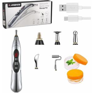 Acupuncture Pen, 9 Intensity Levels 5-in-1 Electronic Acupuncture Pen Pain Relief Therapy Rechargeable Powerful Meridian Energy Massage Pen Relief Pain Tools
