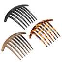 Ymapinc 3PCS French Hair Comb, 7 Tooth Plastic Elegant French Hair Side Combs for Women Girls Tidying up Stray Buns Hairpin Clips Accessories Tortoiseshell Color with Leopard Print