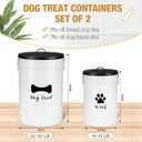 DoubleFill Extra Large 30+14 lbs Metal Dog Food Storage Containers Set of 2 Airtight Dog Treat Snack Jars with Lids and Spoon Farm House Style Big Pet Cookie Storage Bin for Kitchen Counter Gift