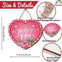 Mothers Day Wooden Wreaths for Front Door Funny Best Mom Welcome Sign Pink Floral Butterfly Decor Happy Mother's Day Decorations for Home Party