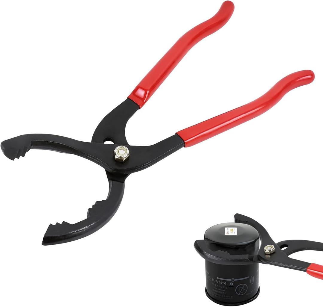 12" Adjustable Oil Filter Pliers, Oil Filters Removal Specialty Tool, 3-Position Oil Filter Wrench Removal Tool for 50-150mm Engine Filters, Conduit, Fittings, Car Accessories