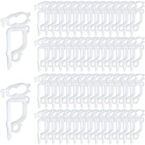 100 Pcs Christmas Light Clips, All Purpose Holiday Light Clips Outdoor Gutter Hook for Christmas Decoration String Lights, Weatherproof Outdoor Mini Lights Clip for C6, C7, C9, Rope, Icicle Lights (4 White Clips)