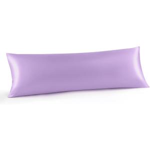 INFIIXSO Body Pillow Cover with Zipper, Luxury Mulberry Silk Body Pillow Case 20x54 Inches, Ultra Smooth and Soft Cooling Long Pillowcase, Gift for Women, Men(Lavender)