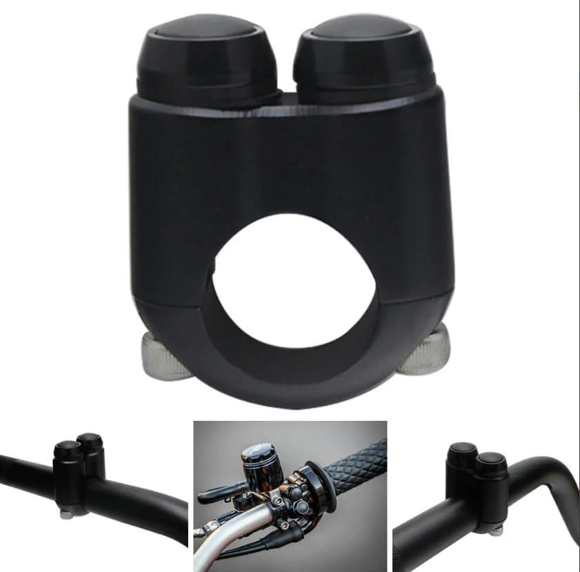 2 Buttons CNC Hand Control Momentary Switch Micro Switch, for 7/8 Inch 22mm Bars Handlebar Bobber Cafe Racer Chopper Universal