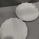 10 Inch Porcelain Dinner Plates Set of 6, White, Embossed, Dishwasher safe, Microwave safe (Picapica 10)