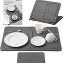 Drying Matt Kitchen Counter, Large Stone Drying Mat for Kitchen Counter | Sink Caddy | Dark Gray 24"16", 100% Natural Diatomaceous Earth Stone Dish Drying Mat, Quick Drying, Non-Toxic, BPA-Free