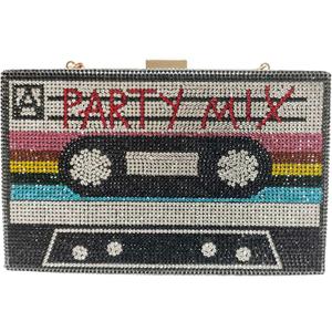 Women Retro Crossbody Bag Rhinestone Fun Unique Evening Clutch Purses for Women (Colorful Party)