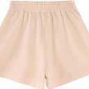 Girls Shorts Cute Summer Elastic Waist Baggy Casual SweatShorts with Pockets Beige 7-8 Years (Beige)