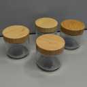 NETANY 4-pack 10oz Glass jars with Airtight Lids, Overnight Oats Containers with Bamboo Lids, Wide mouth Mason Salad jars, Glass Food Storage Containers for Snacks Yogurt Spice Sugar