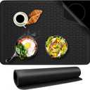 Silicone Stove Top Covers for Electric Stove, 28" x 20" Stovetop Cover, Dish Drying Mat XL for Kitchen, Stove Mat Protector, Heat Resistant Cooktop Cover, Flat Range Stovetop Protector, Black