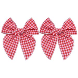 Black White Buffalo Plaid Ribbon Fable Hair Bows Alligator Clip 2pc 5.5'' Checkered School uniform Bows for Toddler Teens Kids Girls Women Race Fan Car-Themed Birthday Party Gift
