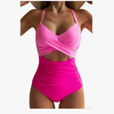Eomenie Women's One Piece Swimsuits Tummy Control Cutout High Waisted Bathing Suit Wrap Tie Back 1 Piece Swimsuit XL